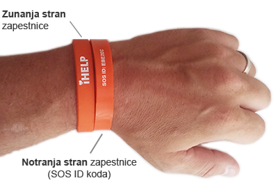 iHELP zArmand: SOS ID code iHELP zapestnica, ki nudi reevalcem dostop do zdravstvene kartoteke od ponesrečenca