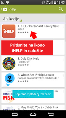 iHELP-App gefunden - Klicken auf das iHELP-Icon iHELP-App gefunden - Klicken auf das iHELP-Icon